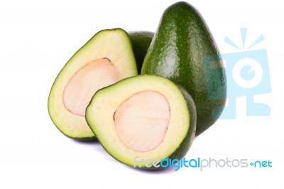 Avocado Fruits On White Stock Photo