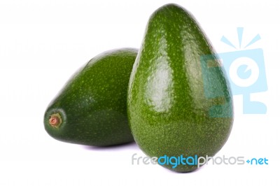 Avocado Fruits On White Stock Photo