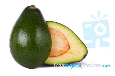 Avocado Fruits On White Stock Photo