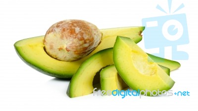 Avocado Isolated On The White Background Stock Photo