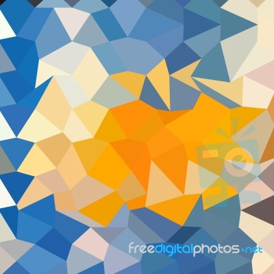 Azure Blue Abstract Low Polygon Background Stock Image