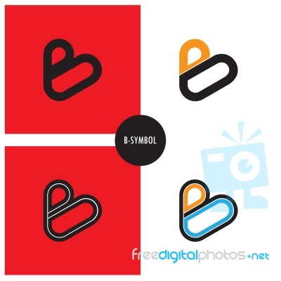 B- Company Symbol.b-letter Abstract Logo Design Stock Image