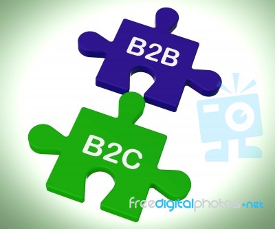 B2b And B2c Puzzle Shows Corporate Partnership Or Consumer Relat… Stock Image