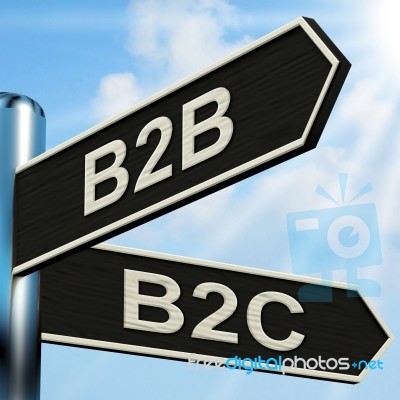 B2b B2c Signpost Means Business Partnership And Relationship Wit… Stock Image