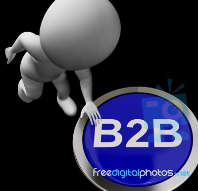 B2b Button Shows Business Partnership Or Deal Stock Image