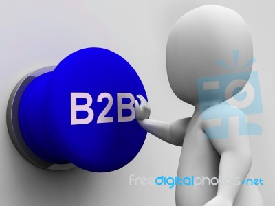 B2b Button Shows Corporate Partnership And Relations Stock Image