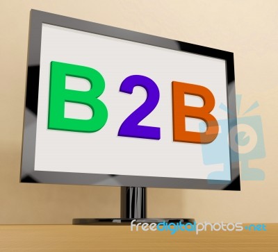 B2b On Monitor Shows Trade And Commerce Online Stock Image