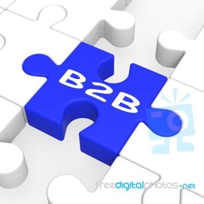 B2b Puzzle Showing Business To Business Stock Image