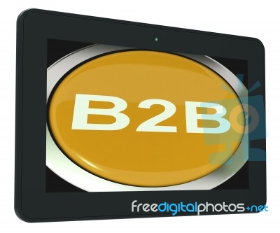 B2b Tablet Means Business Trade Or Deal Stock Image