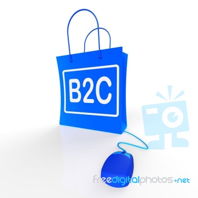 B2c Bag Shows Business To Customer Online Buying Stock Image