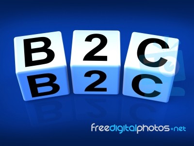 B2c Blocks Represent Business And Commerce Or Consumer Stock Image