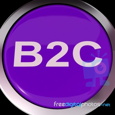 B2c Button Means Business To Consumer Buying Or Selling Stock Image