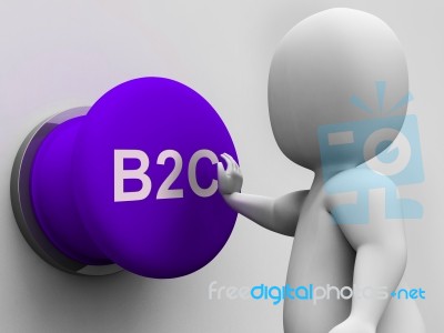 B2c Button Shows Business To Consumer And Selling Stock Image