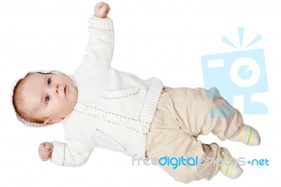 Baby Boy Dressed Stock Photo