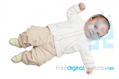 Baby Boy Dressed Stock Photo