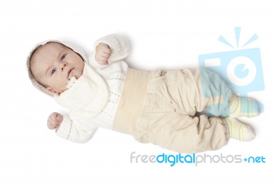 Baby Boy Dressed Stock Photo