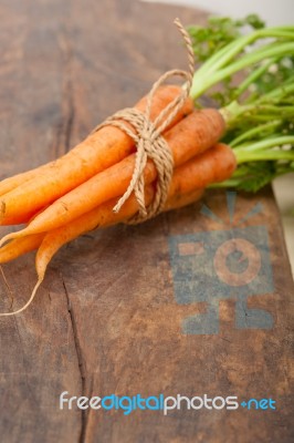 Baby Carrots Bunch Tied With Rope Stock Photo