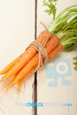 Baby Carrots Bunch Tied With Rope Stock Photo