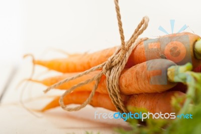 Baby Carrots Bunch Tied With Rope Stock Photo