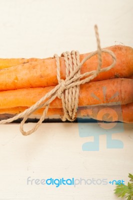 Baby Carrots Bunch Tied With Rope Stock Photo