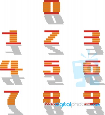 Baby Cubes Create Symbols Of Digits Stock Image