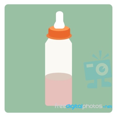 Baby Milk In Bottle Stock Image