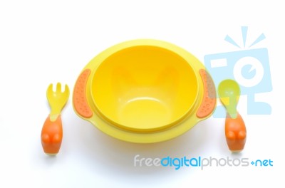 Baby Plastic Bowl Stock Photo