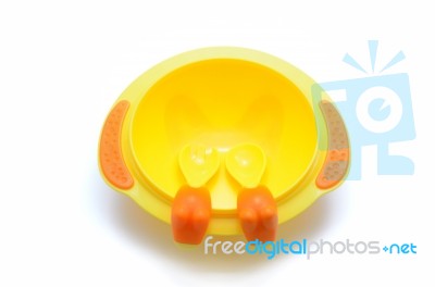 Baby Plastic Bowl Stock Photo