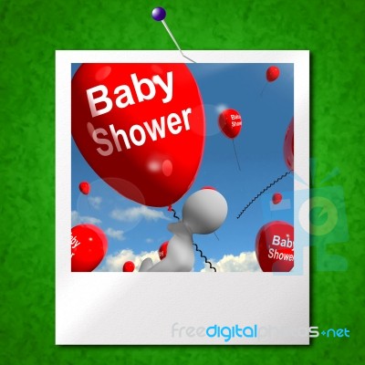 Baby Shower Balloons Photo Shows Cheerful Parties And Festivitie… Stock Image