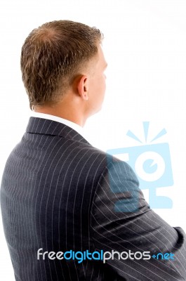 Back Pose Of Handsome Boss Stock Photo