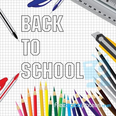 Back To School On A Object Tool Background. Pencil Ruler And Tool On A White Background Stock Image