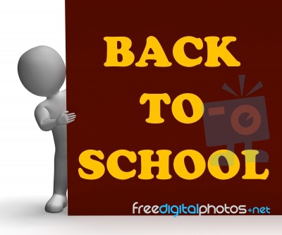 Back To School Sign Means Education And Classrooms Stock Image