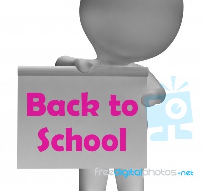 Back To School Sign Shows Beginning Of Term Stock Image