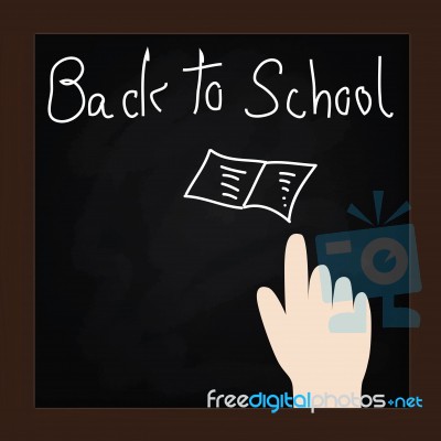 Back To School Text On Blackboard Stock Image