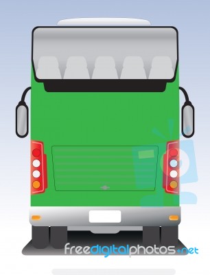 Back View Of Double Deck Touring Coach Bus Stock Image