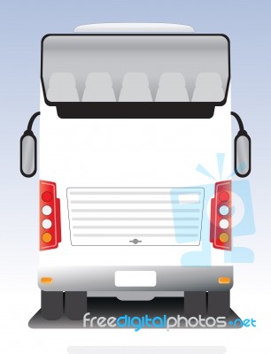 Back View Of Double Deck Touring Coach Bus Stock Image