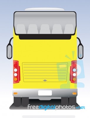 Back View Of Double Deck Touring Coach Bus Stock Image