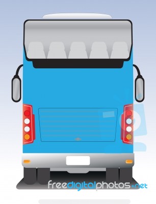 Back View Of Double Deck Touring Coach Bus Stock Image