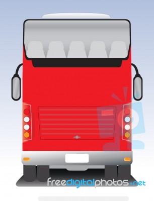 Back View Of Double Deck Touring Coach Bus Stock Image