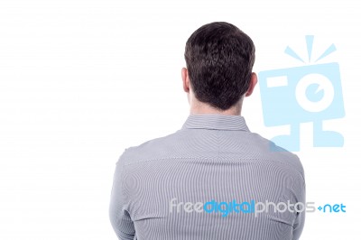 Back View Of Middle Aged Man Stock Photo