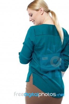  Back View Of Young Woman Stock Photo