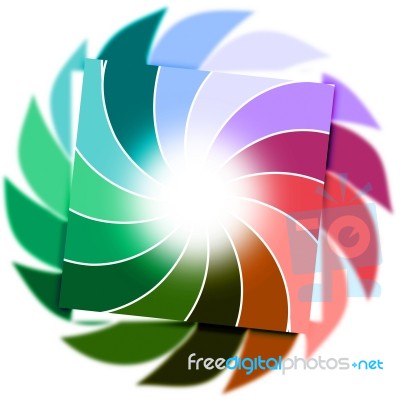 Background Color Indicates Circular Multicolored And Spectrum Stock Image