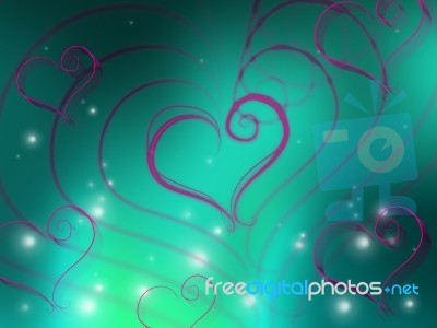 Background Glow Means Heart Shapes And Affection Stock Image