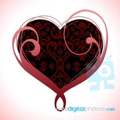 Background Heart Indicates Valentines Day And Abstract Stock Image