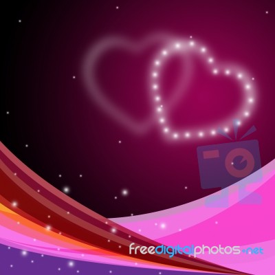 Background Heart Shows Valentine Day And Backdrop Stock Image