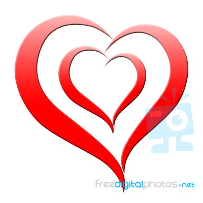 Background Heart Shows Valentine's Day And Abstract Stock Image