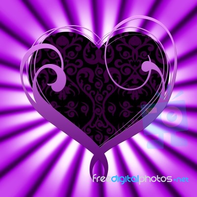 Background Heart Shows Valentines Day And Abstract Stock Image