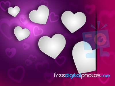 Background Hearts Shows Valentines Day And Abstract Stock Image