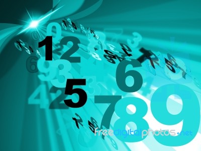 Background Numbers Shows Template Counting And Digits Stock Image