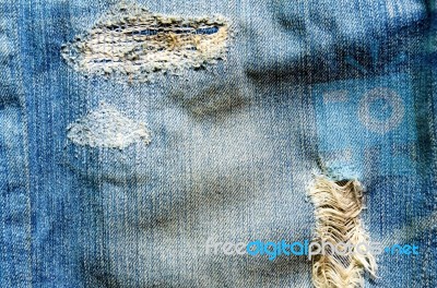 Background Of Blue Jeans Lack Stock Photo